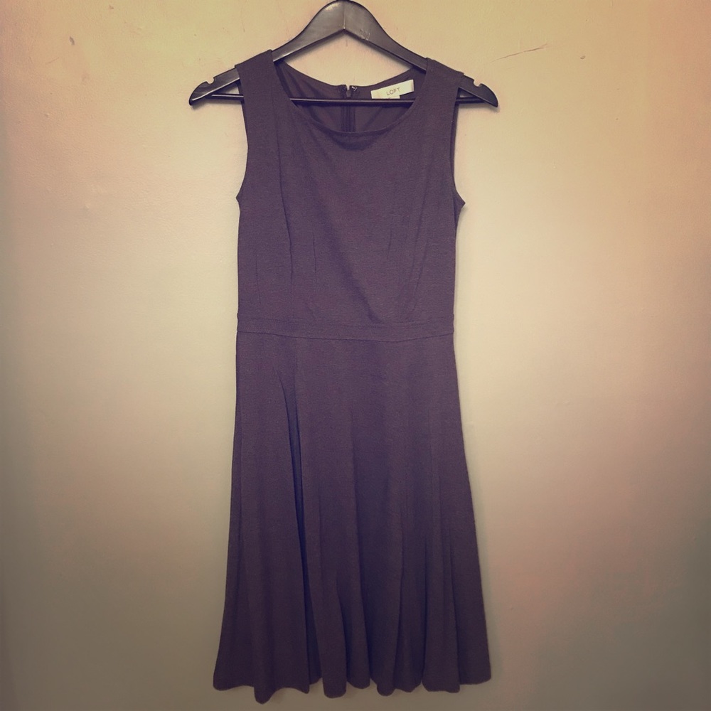 Loft Sleveless Midi Flare Dress, Purple, Sz 2